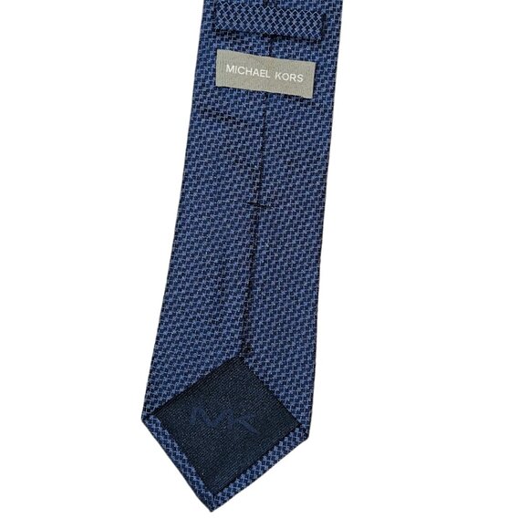 Michael Kors Mens Silk Tie Dark Blue Diamond 60 inch Designer Tie New - Picture 3 of 3